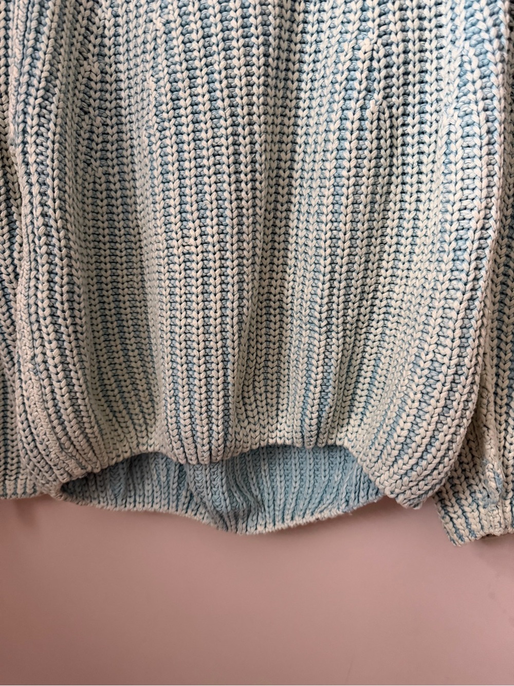 Free People Light Blue Chunky Knit Women's Sweater - Picture 6 of 8